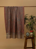 Classic Shawl Wool Blend with Jaal With Zari Pattern in Multi
