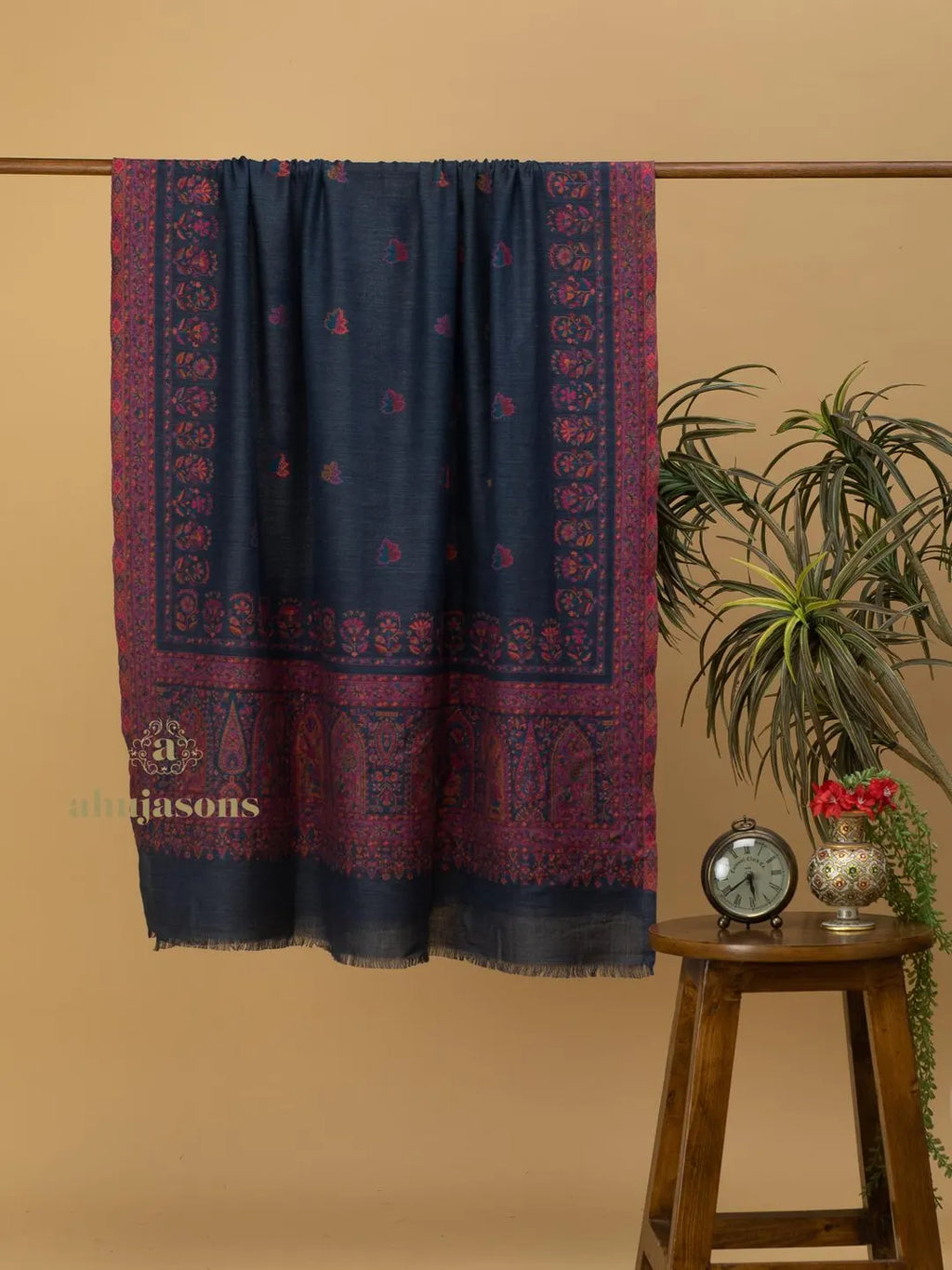 Classic Shawl Wool Blend with Booti Pattern in Multi