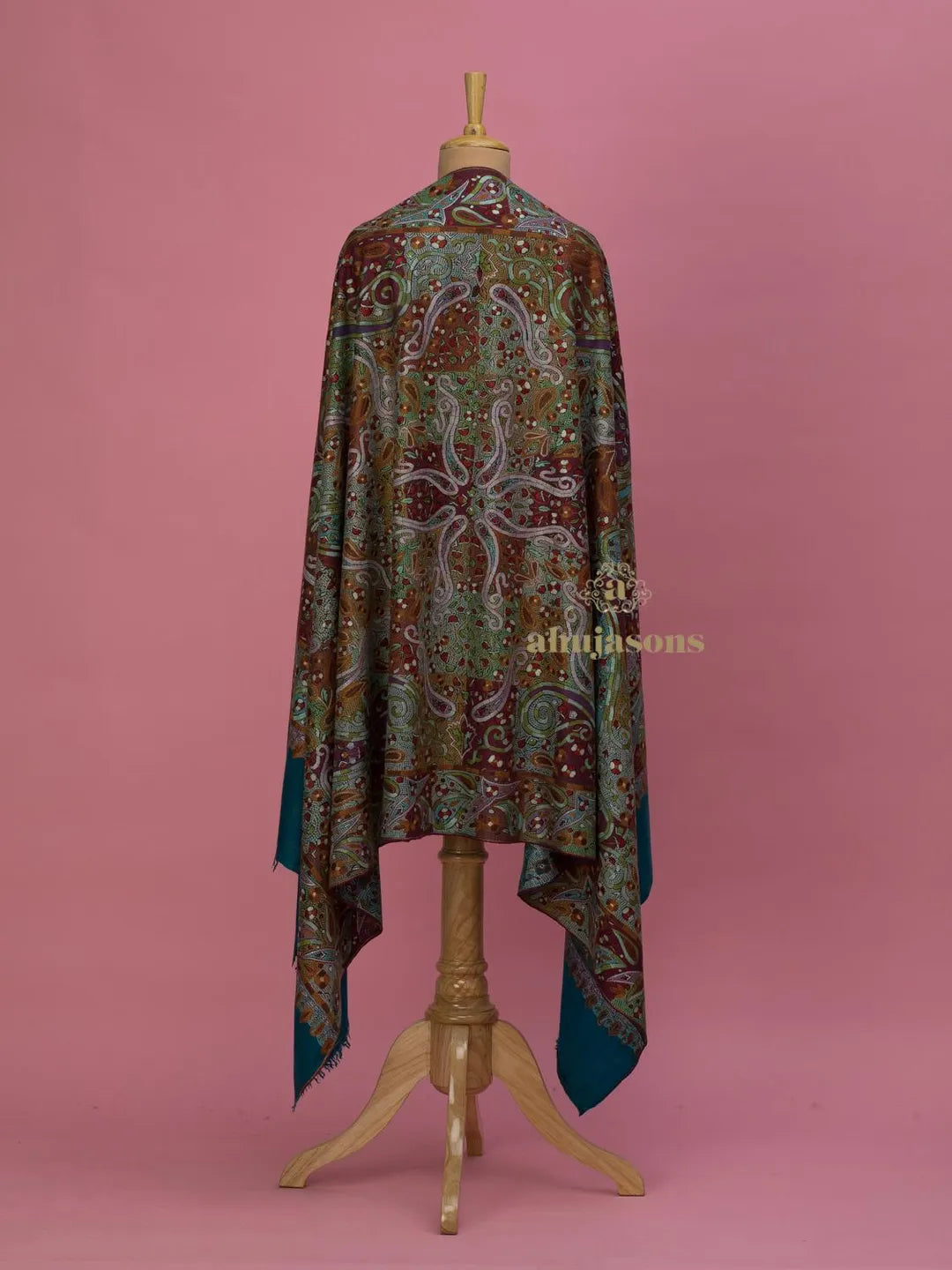 Elegant Handloom Pashmina Shawl in Blue