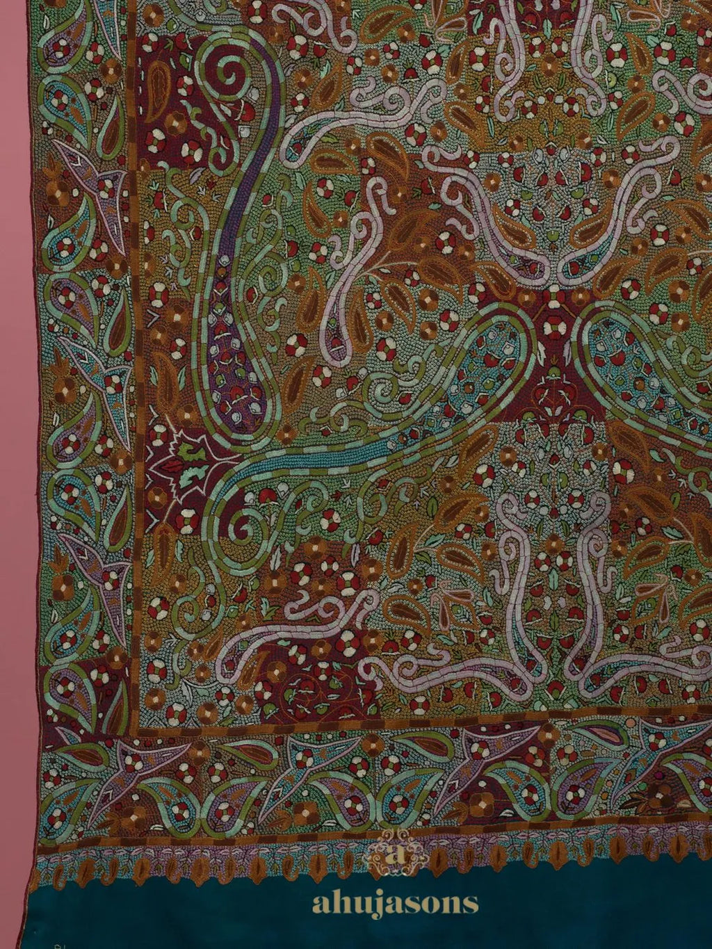 Elegant Handloom Pashmina Shawl in Blue