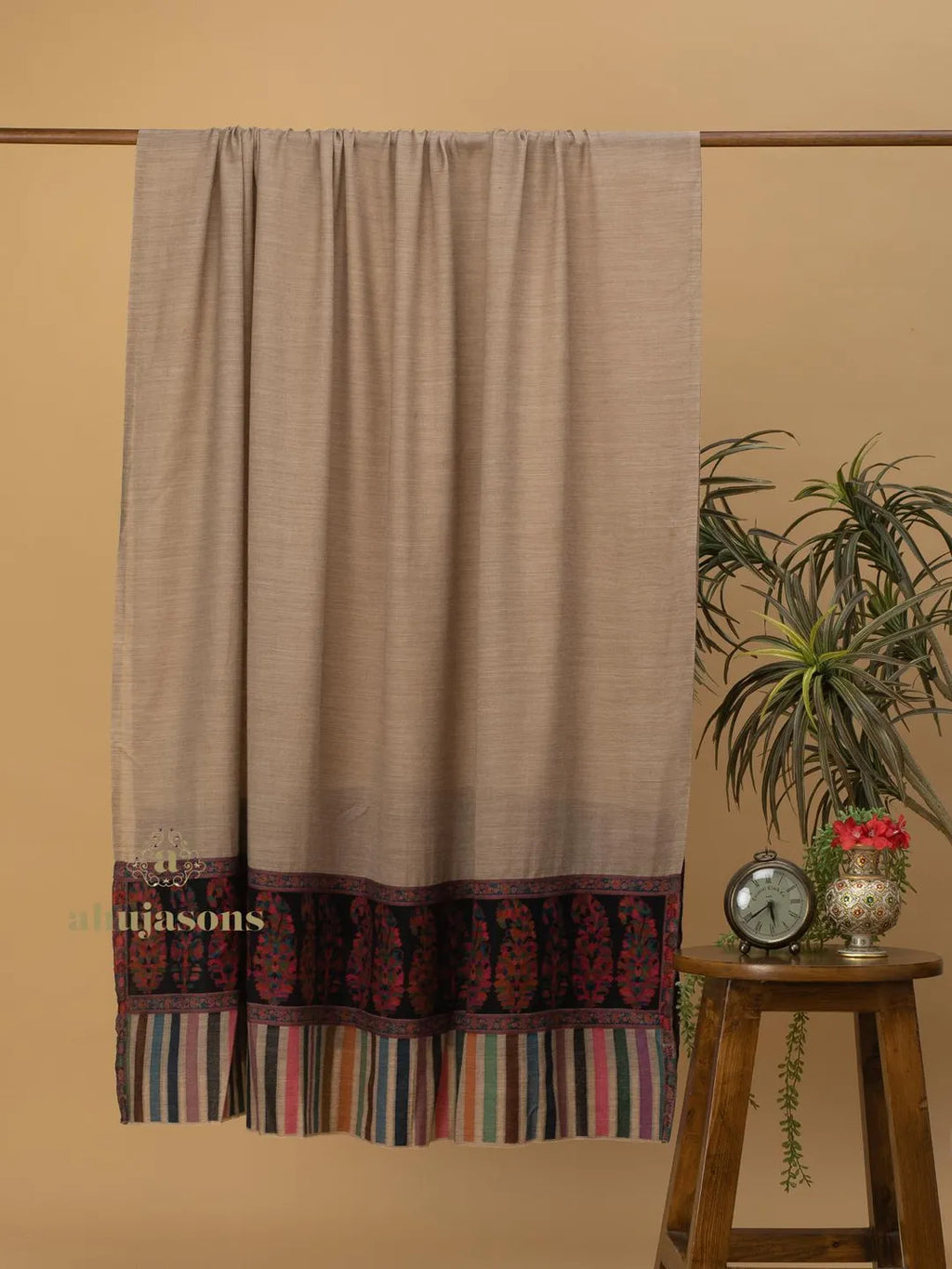 Classic Shawl Wool Blend with Kaani Pattern in Multi