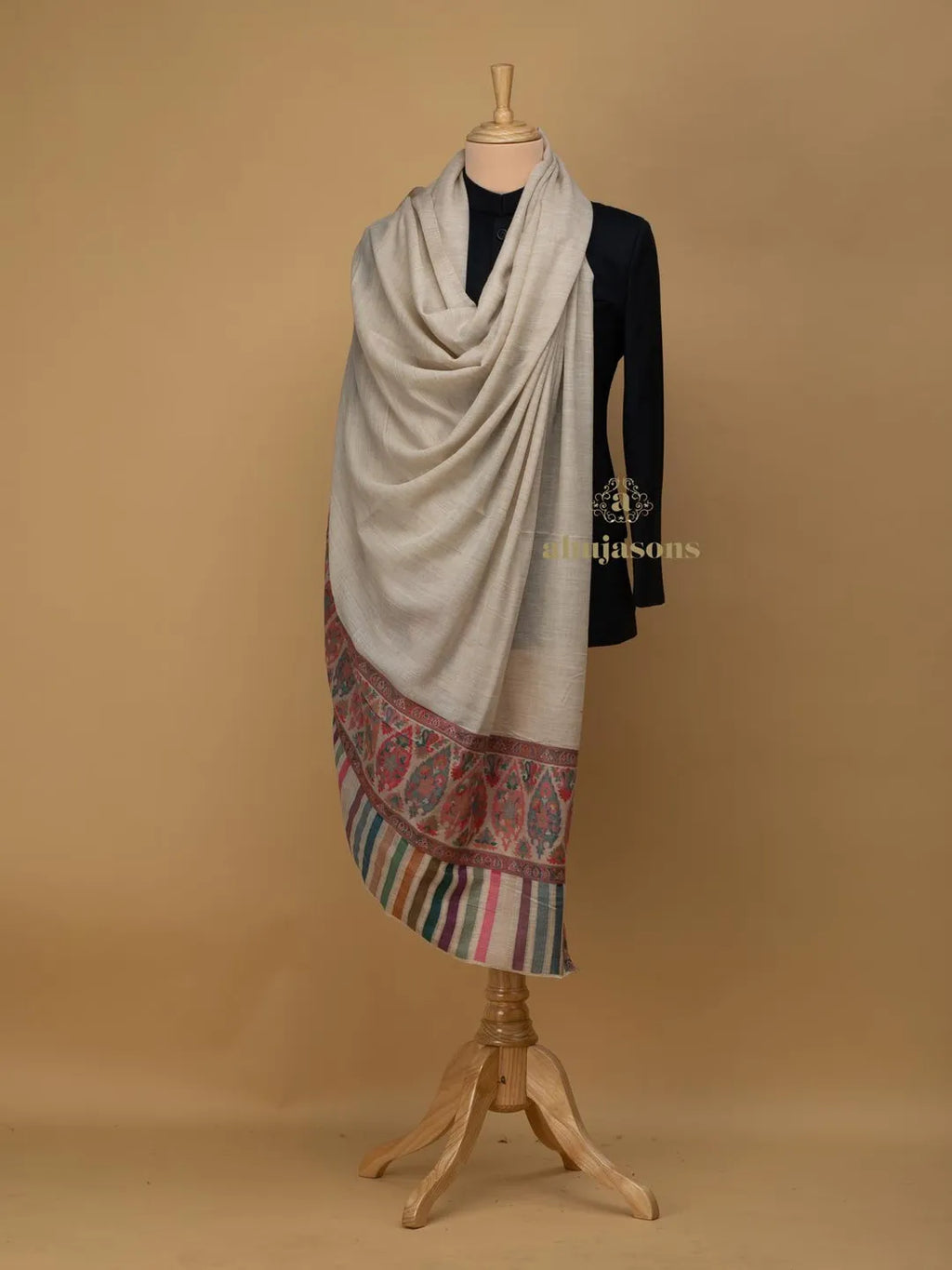 Classic Shawl Wool Blend with Kaani Pattern in Multi