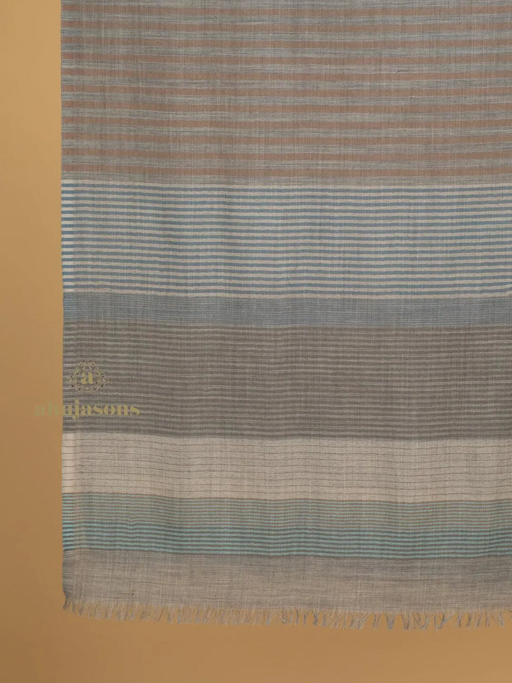 Elegant Stole Wool Blend with Dobby Pattern in Multi