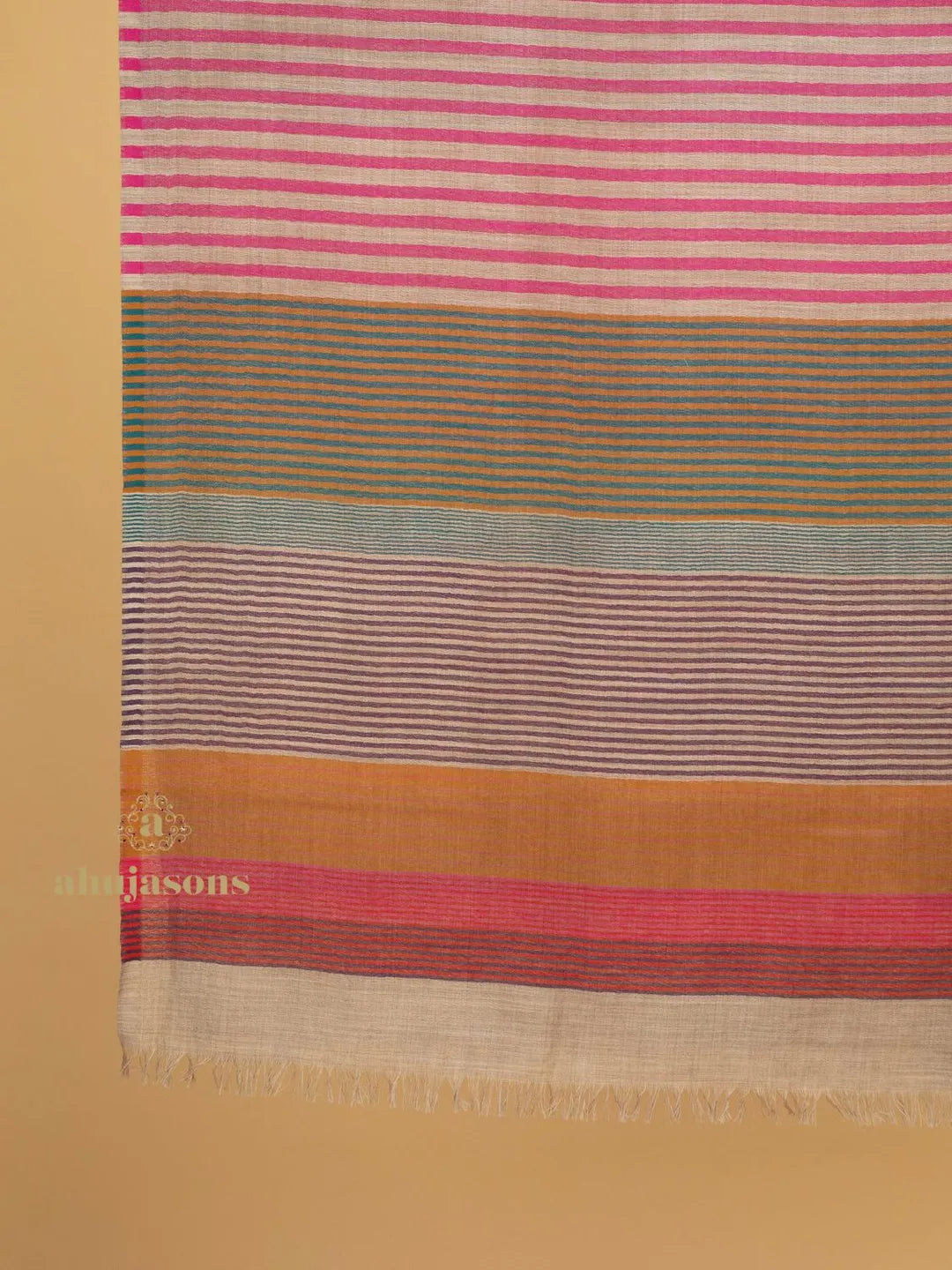 Chic Stole Wool Blend with Dobby Pattern in Multi