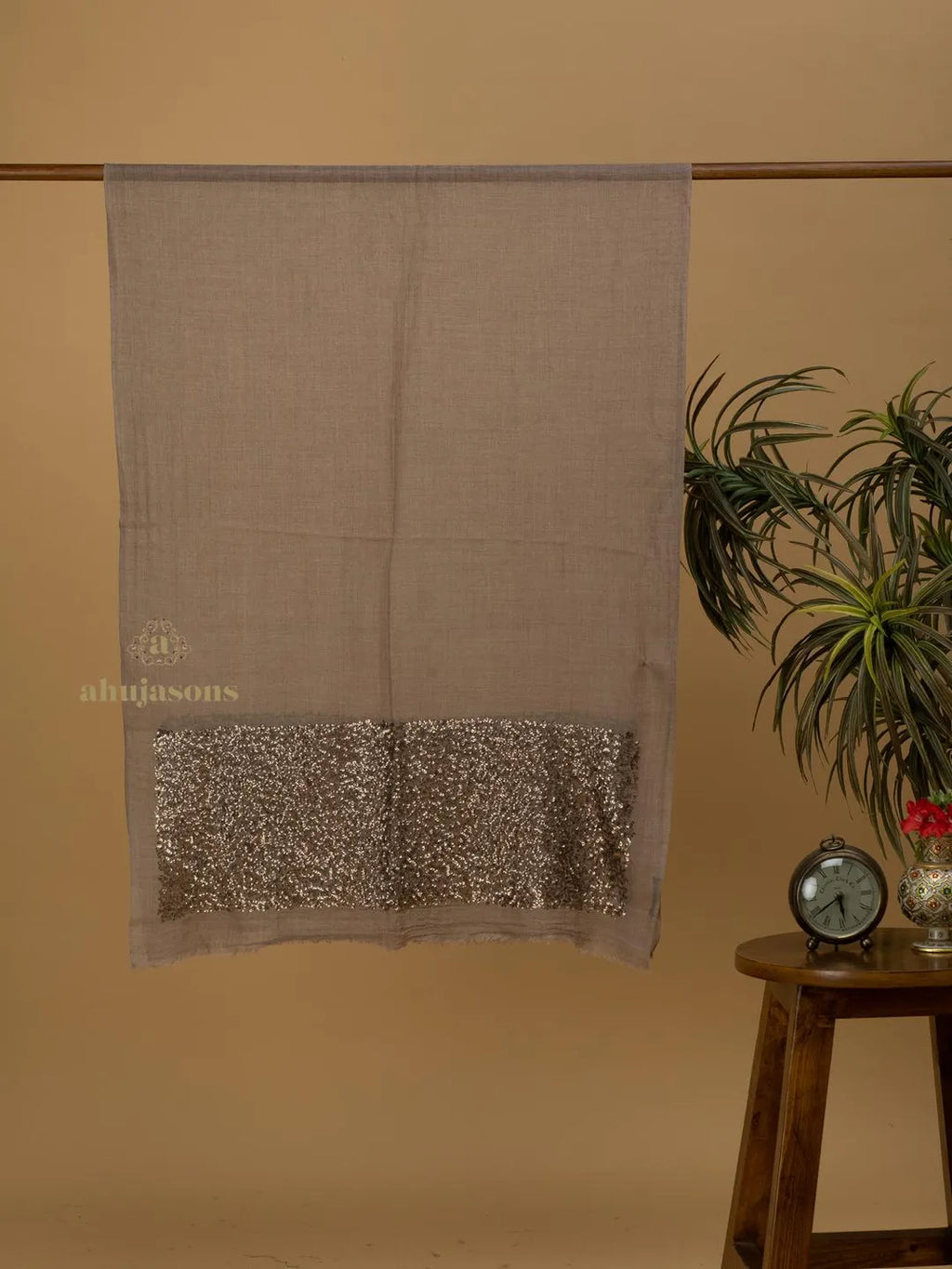 Chic Stole Sequined Detailing with Sequence Pattern in Multi