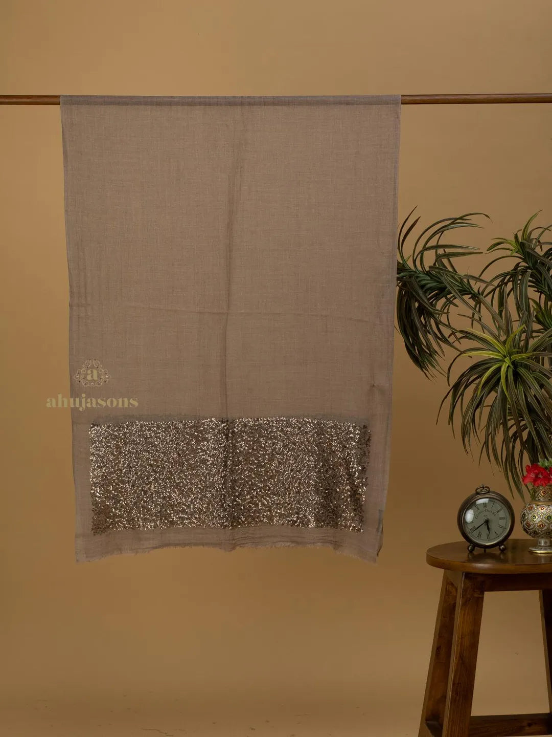 Chic Stole Sequined Detailing with Sequence Pattern in Multi