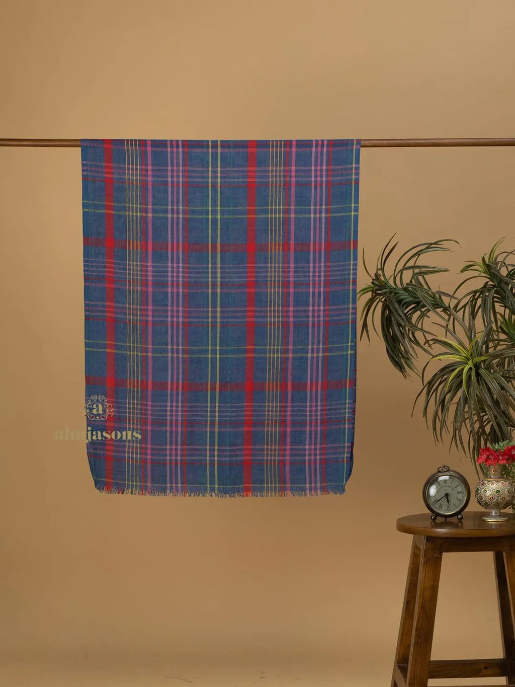 Chic Stole Wool Blend with Dobby Pattern in Multi