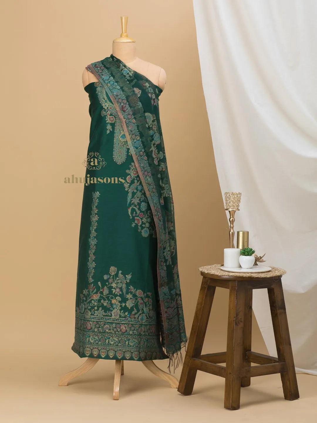 Cotton Silk Suit With Zari Weaving