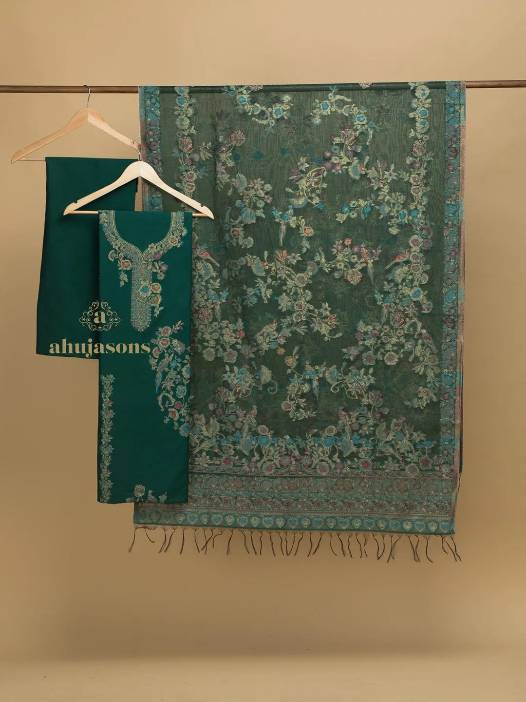 Cotton Silk Suit With Zari Weaving