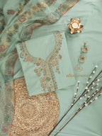 Cotton Silk Suit With Zari Weaving