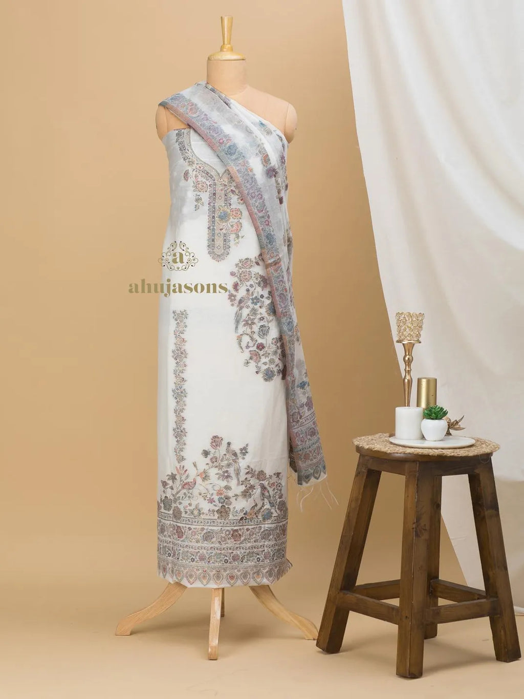 Cotton Silk Suit With Zari Weaving