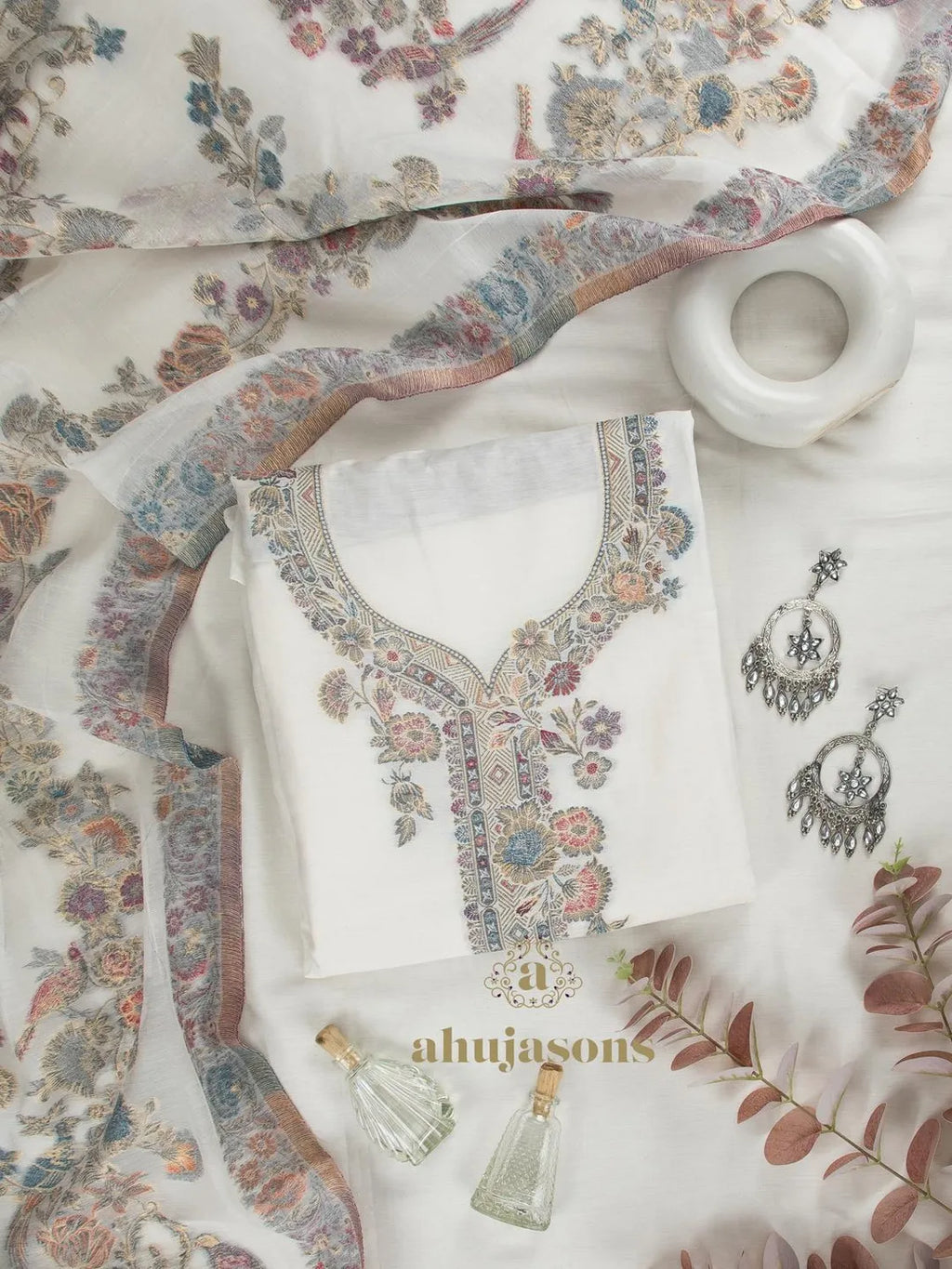 Cotton Silk Suit With Zari Weaving