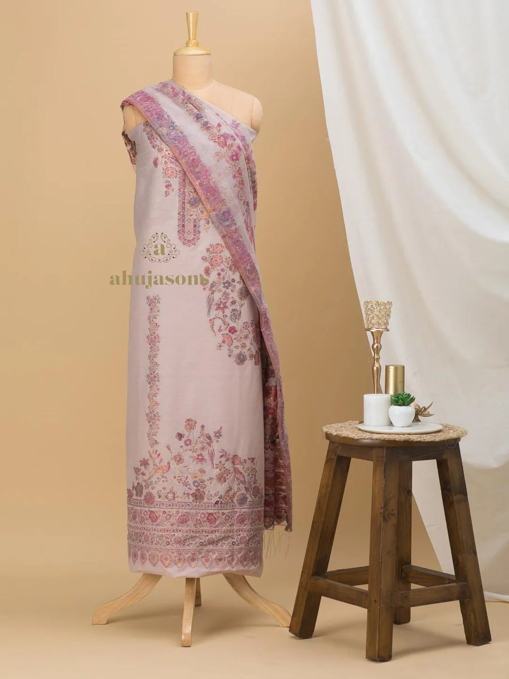 Cotton Silk Suit With Zari Weaving