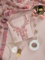 Cotton Silk Suit With Zari Weaving
