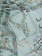 Cotton Silk Suit With Zari Weaving