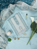 Cotton Silk Suit With Zari Weaving