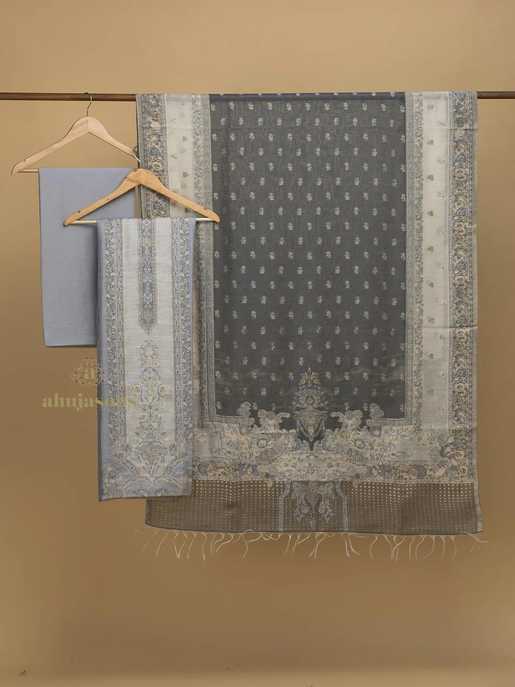 Cotton Silk Suit With Zari Weaving