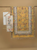 Cotton silk suit with zari weaving