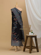 Cotton silk suit with zari weaving