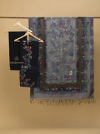 Cotton silk suit with zari weaving