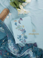 Cotton silk suit with zari weaving