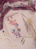 Elegant Light Magenta Cotton silk suit with zari weaving Ensemble