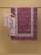 Elegant Light Magenta Cotton silk suit with zari weaving Ensemble