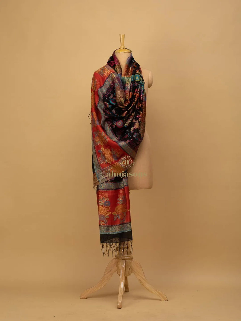 Elegant Silk Dupatta Silken Texture in Black