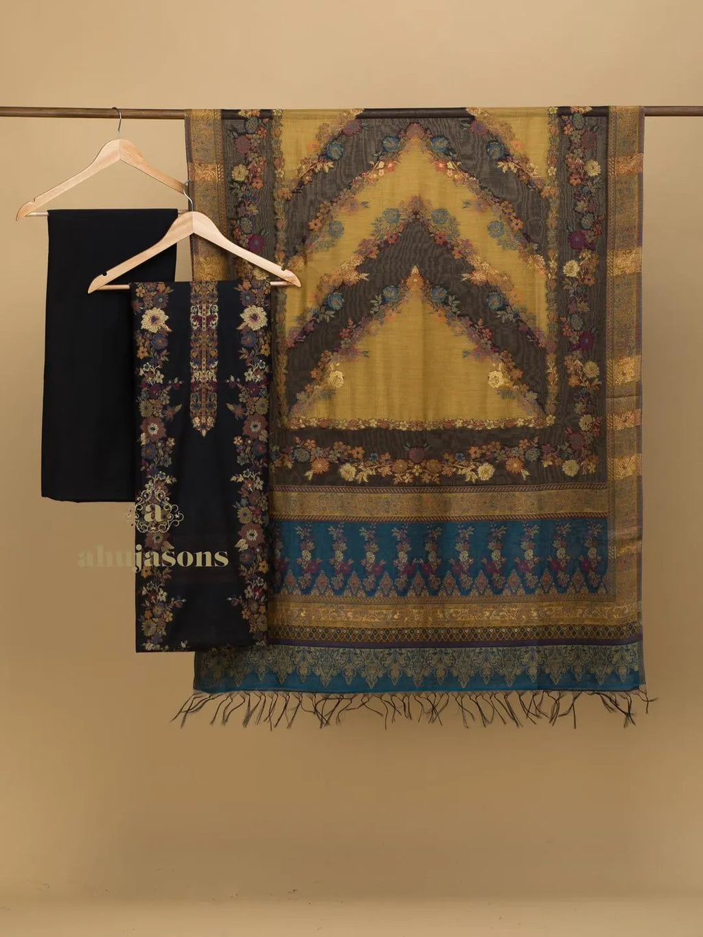 Cotton Silk Suit With Zari Weaving