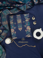 Cotton silk suit with zari weaving