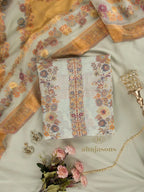 Cotton Silk Suit With Zari Weaving