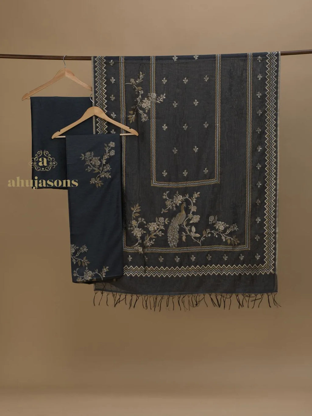 Cotton Silk Suit With Zari Weaving