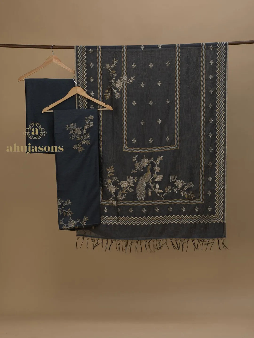 Cotton Silk Suit With Zari Weaving