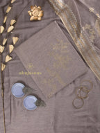 Cotton Silk Suit With Zari Weaving