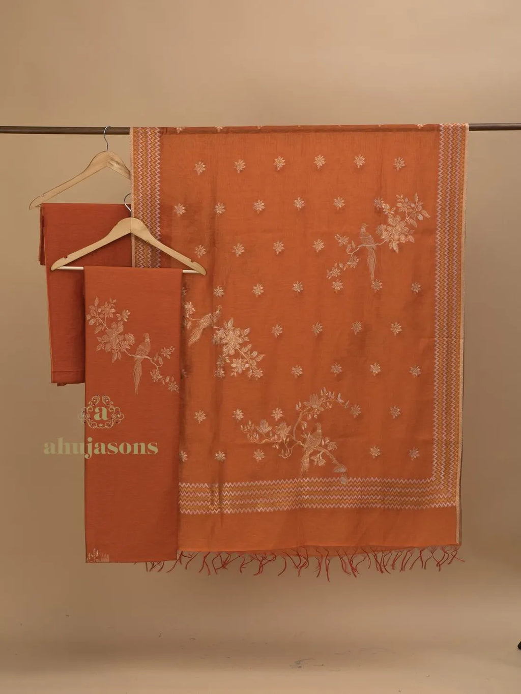 Cotton Silk Suit With Zari Weaving