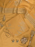 Cotton Silk Suit With Zari Weaving