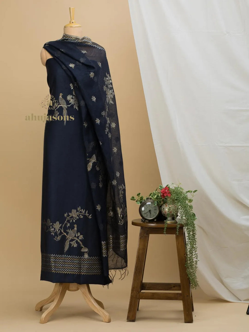 Cotton Silk Suit With Zari Weaving