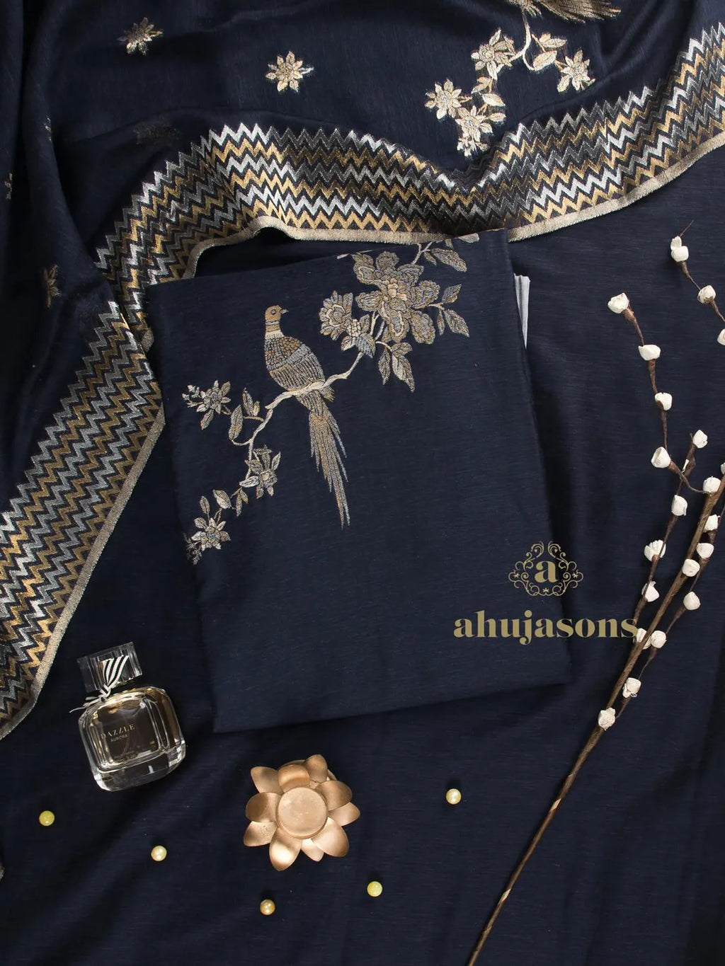 Cotton Silk Suit With Zari Weaving