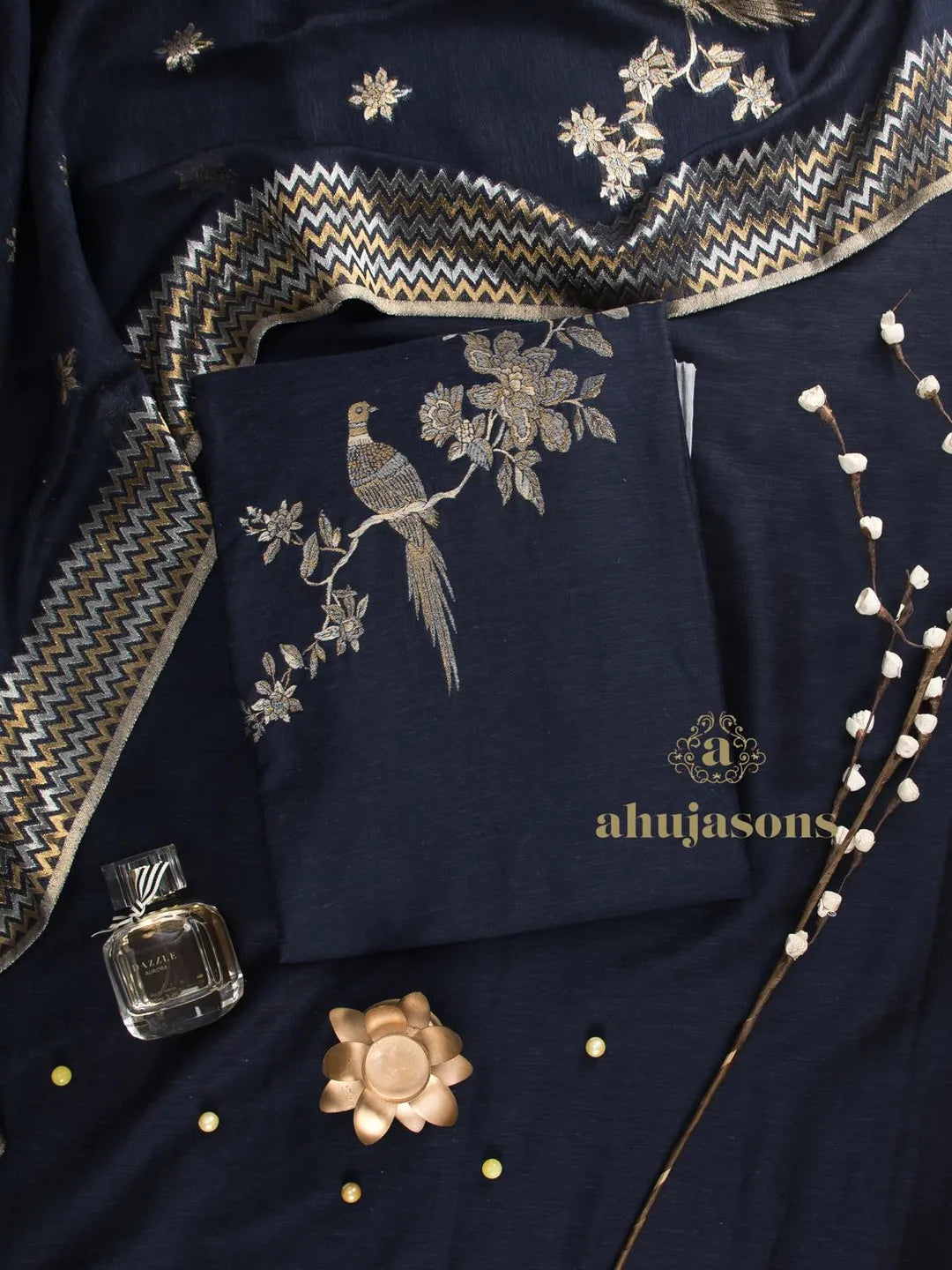 Cotton Silk Suit With Zari Weaving