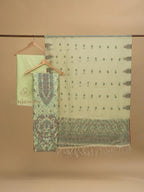 Cotton silk suit with zari weaving