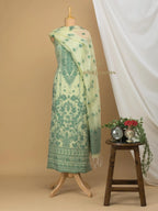 Cotton silk suit with zari weaving