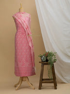 Cotton silk suit with zari weaving