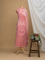 Cotton silk suit with zari weaving