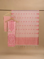 Cotton silk suit with zari weaving