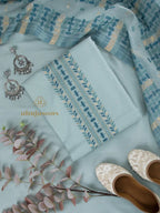 Cotton Silk Suit With Zari Weaving