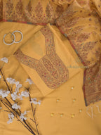 Cotton Silk Suit With Zari Weaving