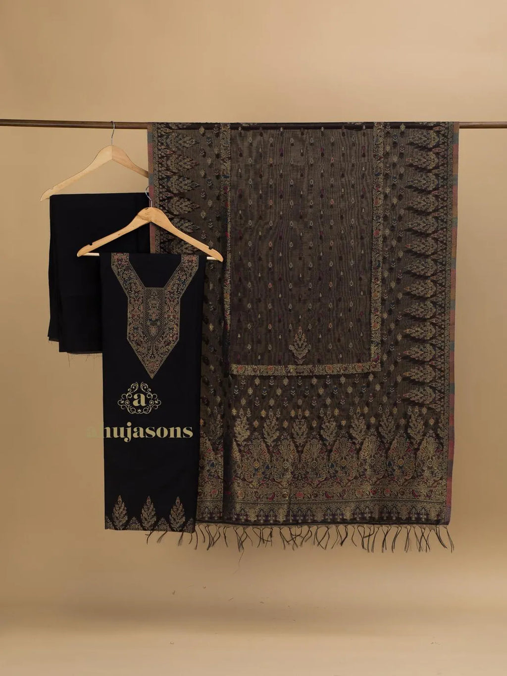 Cotton Silk Suit With Zari Weaving