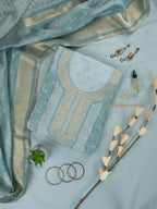 Cotton Silk Suit With Zari Weaving