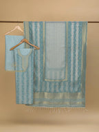 Cotton Silk Suit With Zari Weaving