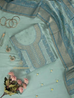 Cotton Silk Suit With Zari Weaving